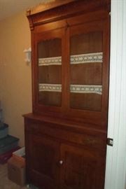 vintage walnut Eastlake china/kitchen cabinet