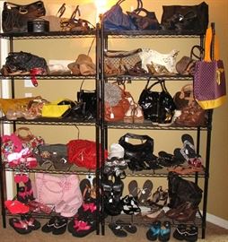 Collection of April's Boutique Hand Bags, Sandals and Other Personal Footwear