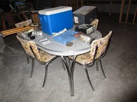 chrome table and chairs