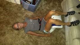 Cindy using the back 2 life back device