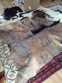cow hide rug, Persian rug