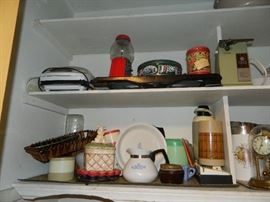 Additional vintage and newer kitchen items.