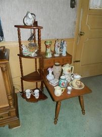 Matching end table, another shelf, collectibles
