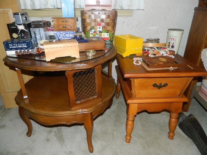 Two more nice vintage tables with more stuff!!!
