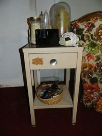 Bedside table with drawer & shelf.  Collectibles again!