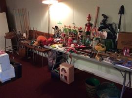 Christmas; golf clubs, bag & walking cart; Pool items that go with the Brunswick table 