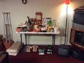 phones, miscellaneous items in garage