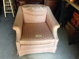 Pink upholstered chair