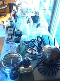 Table after table of collectables and nice Glass ware items