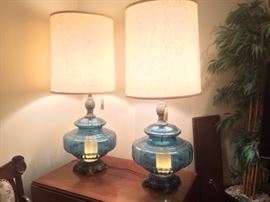 F & f and F & f 1972 DECORATOR LAMPS W/ LIGHTED BASE