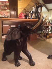 LARGE SOLID BRONZE ELEPHANT STATUE