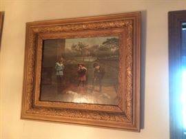 FRAMED VICTORIAN CHILDREN PAINTING