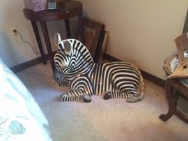 LARGE CERAMIC ZEBRA STATUE
