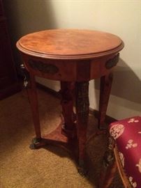 BRASS & WOOD EGYPTIAN TABLE