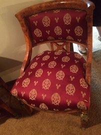 1 OF 2 UPHOSTERED STUFFED CHAIRS