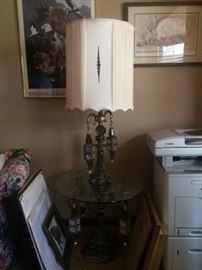 FANCY JEWISH TABLE LAMP W/ LIGHTED HANGING LANTERNS---VERY NICE