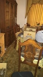 vintage china cabinet dining table