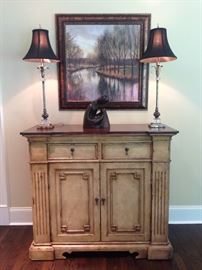 Chest and Lamps 48 w x 22d x 42 h, Decorative Art