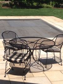 Several Round and Square Wrought Iron Tables and Chairs Copy