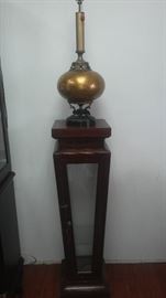 Huge antique lamp on pedestal
