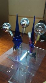 1960s scolari cobalt and chrome lamps