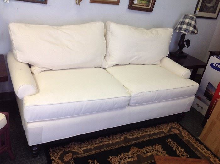 Cream Duck Cloth Upholstered Sofa