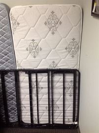Twin Collapsible Black Metal Spring Frame w/ Complimentary Twin Mattress - 2 of 2