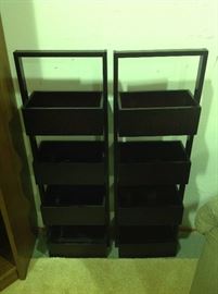 Dark Wood Decorative Storage Trays (4) - 2 Available