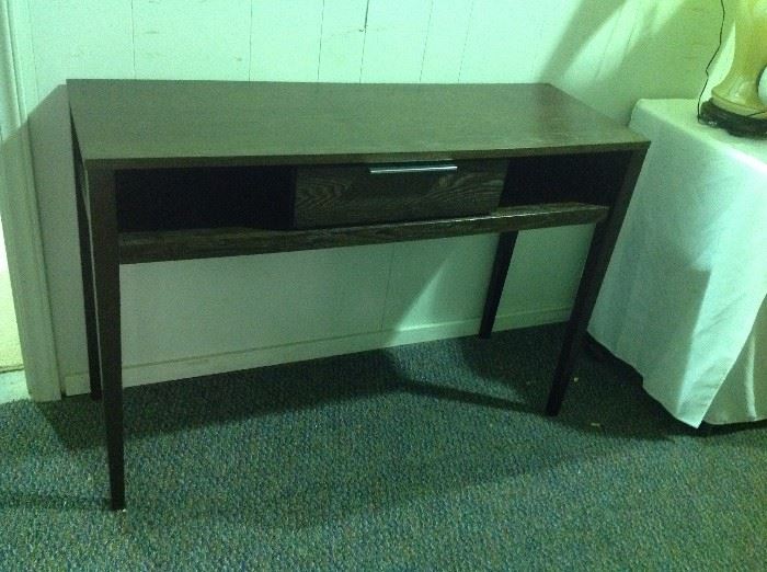 Dark Wood One-Drawer Accent Table - 1 of 2