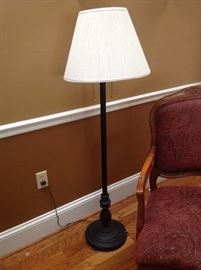 Black Base Dual Light Floor Lamp