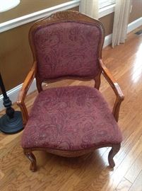 Mauve Paisley Upholstered Arm Chair - 1 of 2