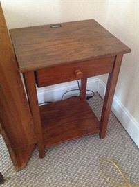 Petite Walnut One-Drawer USB Enabled Nightstand 