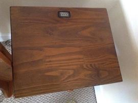 Petite Walnut One-Drawer USB Enabled Nightstand - USB Detail