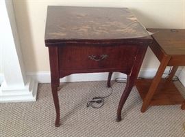 Antique Dress Maker Sewing Machine In Cabinet