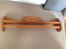 Oak Hanging Quilt Rack Shelf