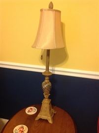 Taupe Candlestick Lamp