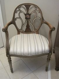 French style carved & painted armchair.