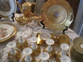 Gold painted china.