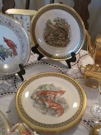 Lenox plates with Boehm Wildlife decorations.