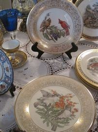 Lenox plates with Boehm Bird decorations.