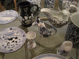 Blue and white china.