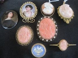 Portrait miniatures. Cameos. Pietra Dura.