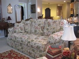 Floral sofa.