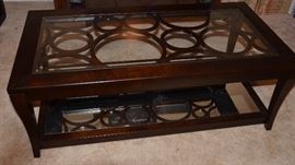 Glass and Wood Contemporary Coffee Table