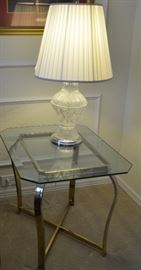 Glass Top End Table         Glass Lamp