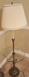 Glass and Brass Lamp Table