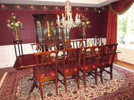 long table with 10 chairs. 