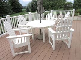 This patio furniture is very heavy, made so that it will not tip over or blow away in a heavy wind/rain.