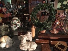 Assessories on a painted table