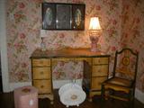vintage painted vanity & chair
